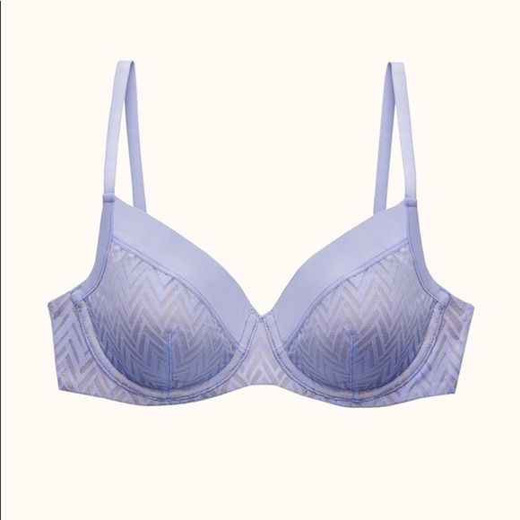 ThirdLove Chevron Contour Demi Bra/ blue - Picture 1 of 4